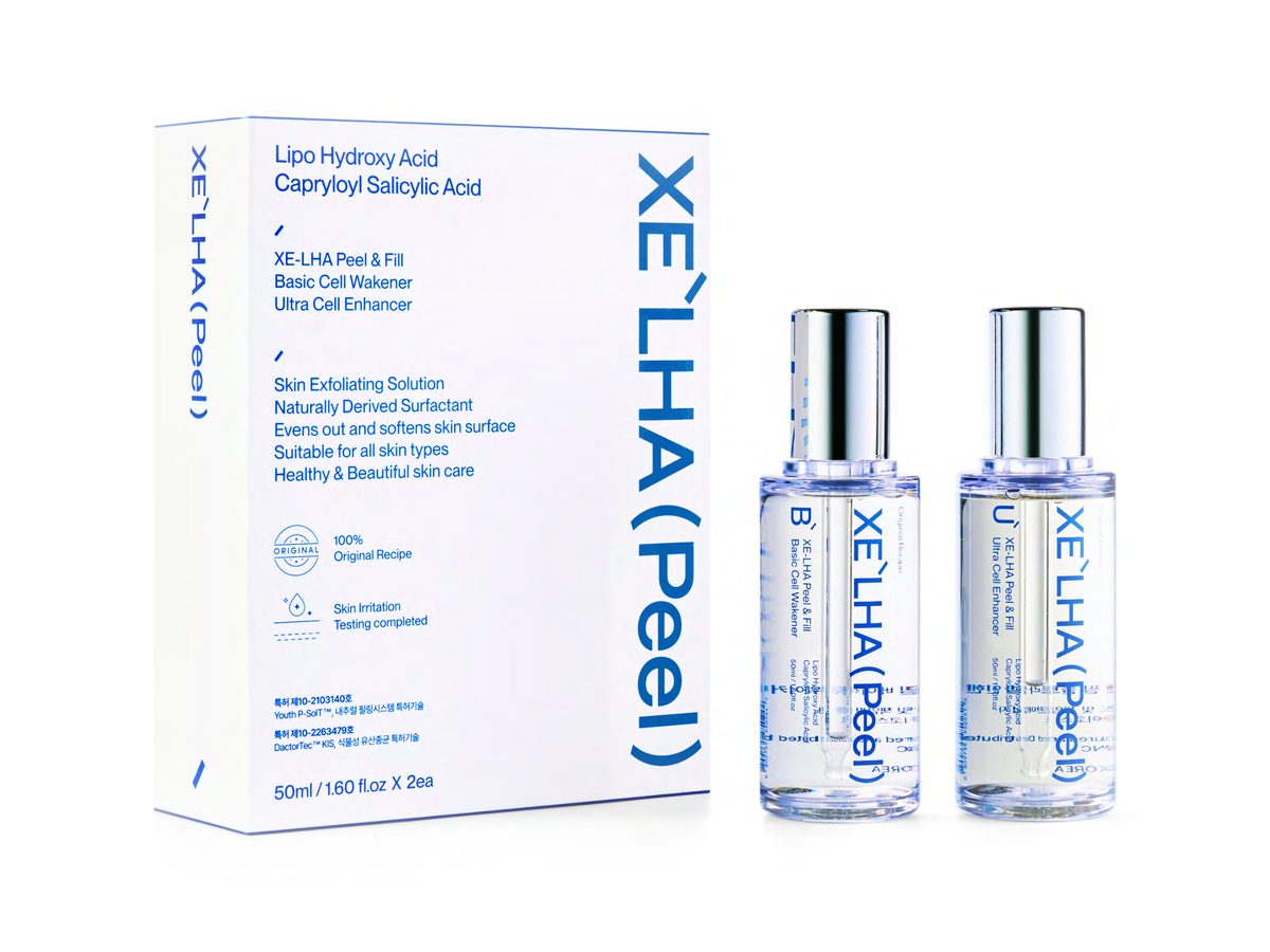 XE'LHA Peel box with the Basic and Ultra bottles